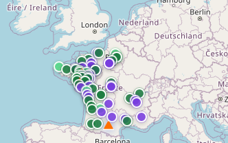 Capture reelle de la carte Landly avec des annonces en France